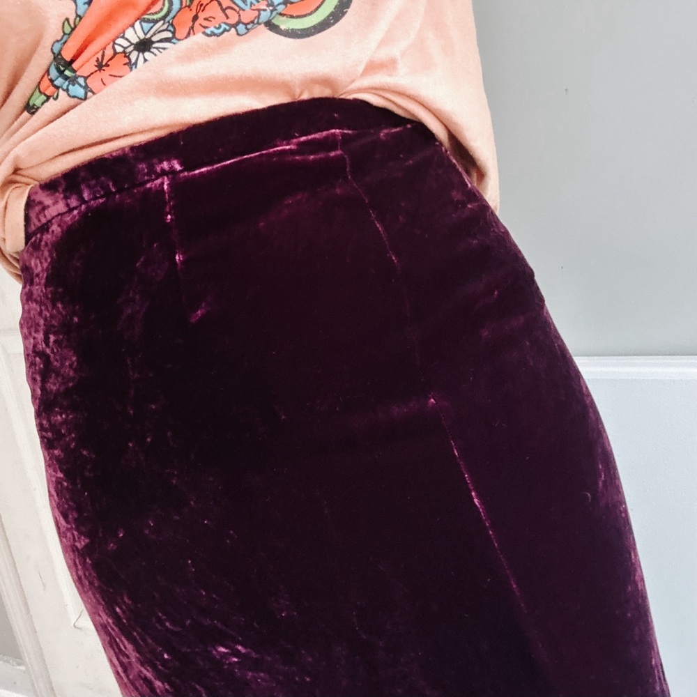 Vtg Whimsigoth Plum Purple Maxi Skirt